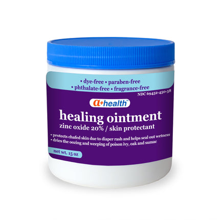 Healing Ointment Zinc Oxide 20%, Skin Protectant Barrier 15 Oz Jar