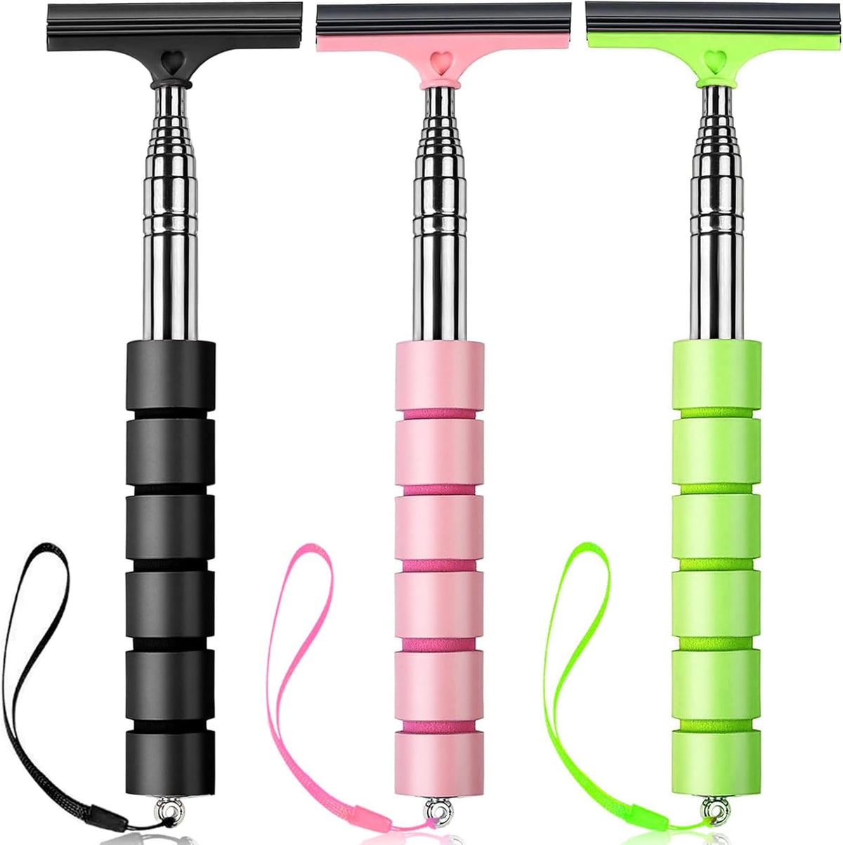 3 PCS Side Mirror Squeegee,Car Mirror Squeegee,Retractable Car Rearview Mirror Wiper,Portable Car Cleaning Tool for