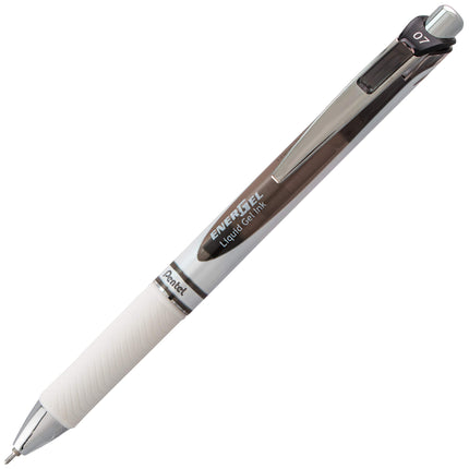 EnerGel Pearl RTX Retractable Liquid Gel Pen, (0.7mm), Medium Line, Needle Tip, Black Ink, Pack of 2 (BLN77WBP2A)