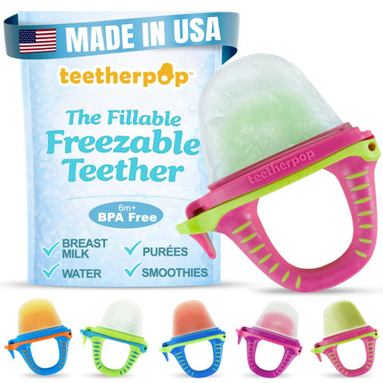 Mordedores de congelador rellenables para bebés -Made in USA- Alivio de dentición