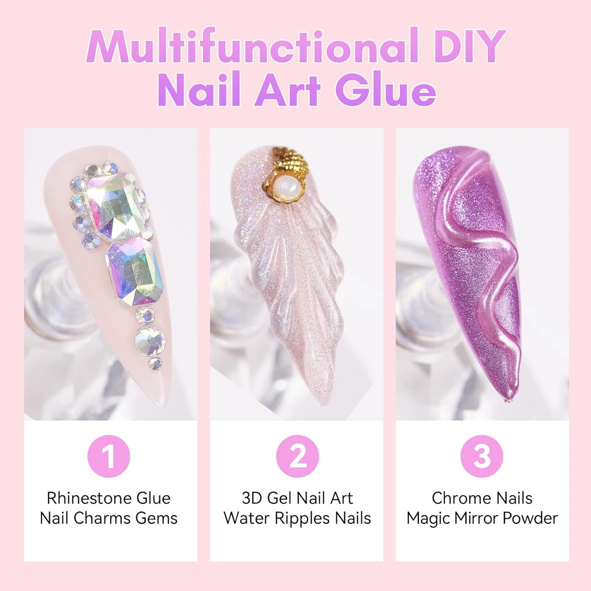 Rhinestone Gel Nail Glue for Charms, Gems & 3D Nail Art, 30ML - photo 3