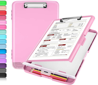 Clipboard with Storage, Clip Board 8.5 x 11 with Pen Holder, Plastic Organization Case Box for Letter Legal A4 Size
