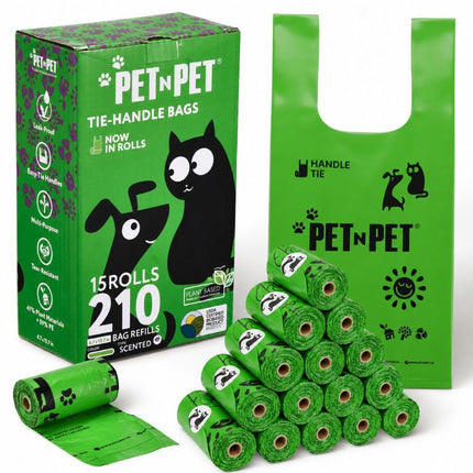 Dog Poop Bags with Handles, 200 Count, Unscented