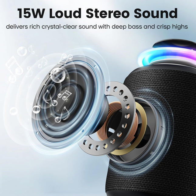 Bluetooth Speaker Wireless,IP67 Waterproof & Dustproof Portable Speaker with