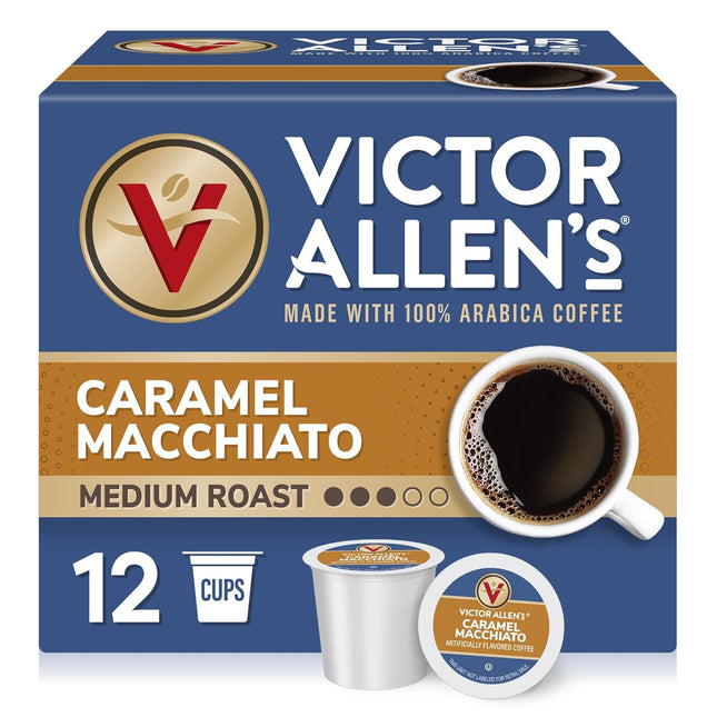 Caramel Macchiato Flavored, 12 Count, Medium Roast, Single Serve Coffee Pods for Keurig K-Cup Brewers