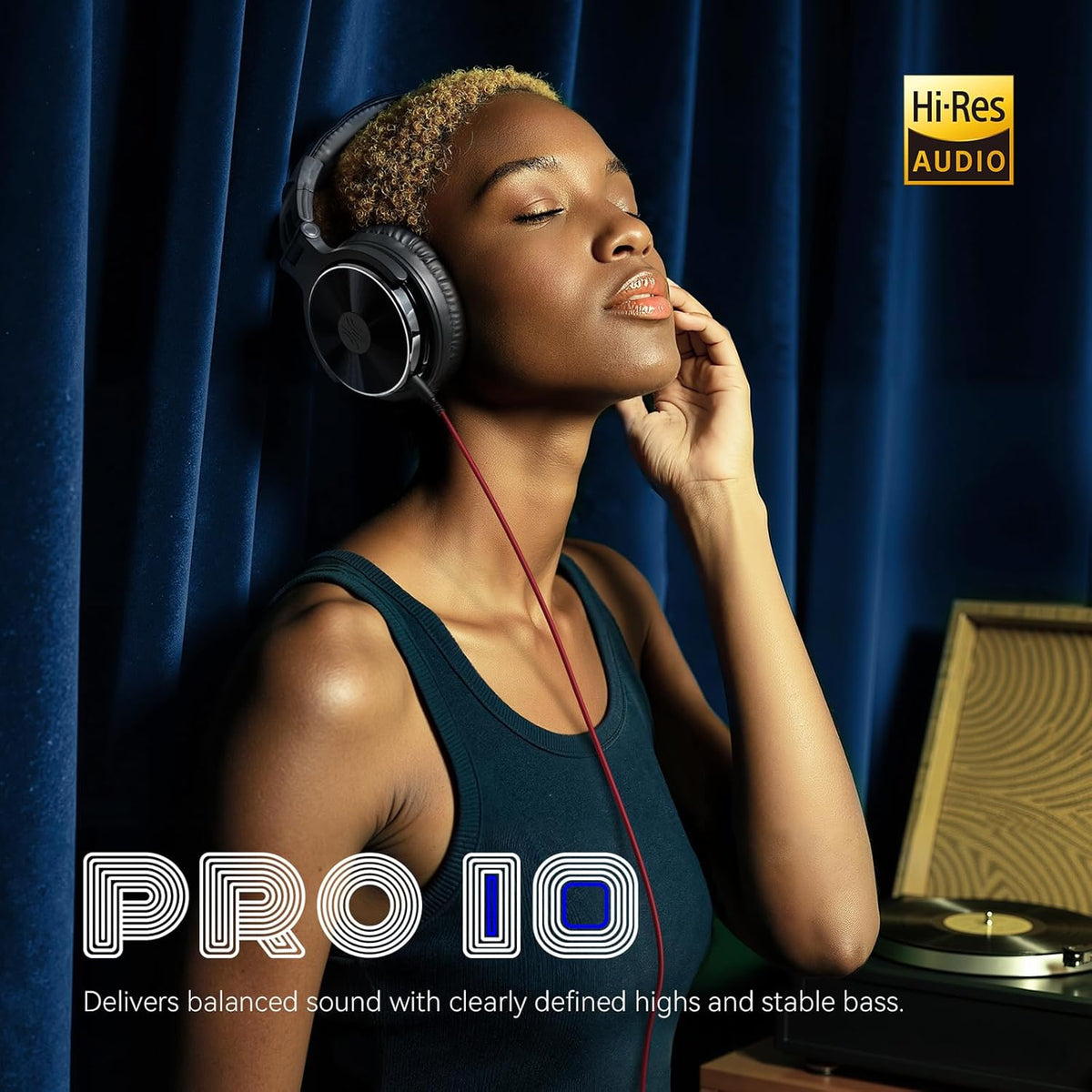 Wired Over Ear Headphones Hi-Res Studio Monitor & Mixing DJ Stereo Headsets with 50mm Drivers and 1/4 to - photo 2