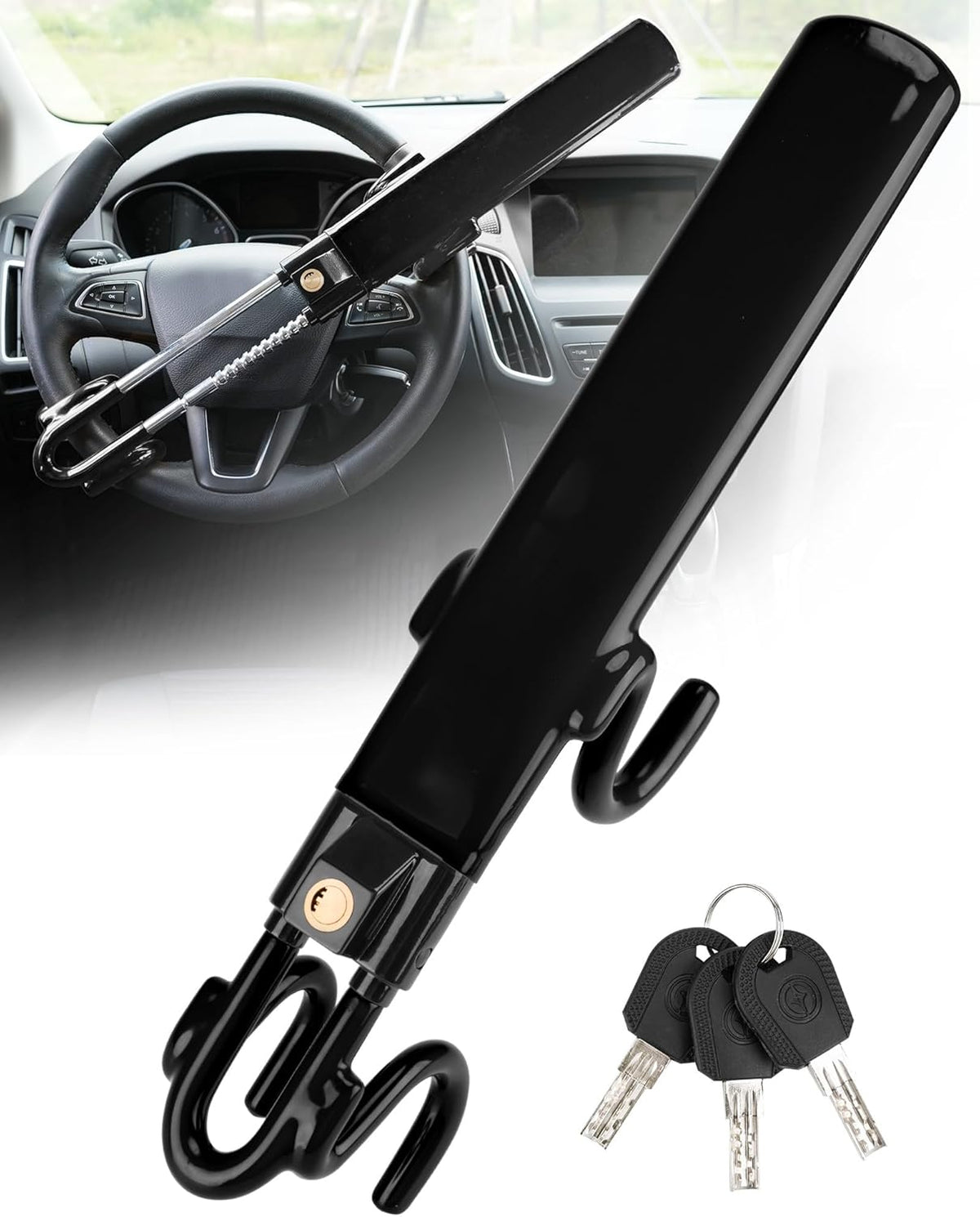 Steering Wheel Lock Anti-Theft Car Device Heavy Duty Security Car Lock Antitheft Locking Devices Great Deterrent