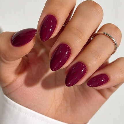 French Tip Press On Nails Short Almond 32Pcs 16 Sizes Reusable