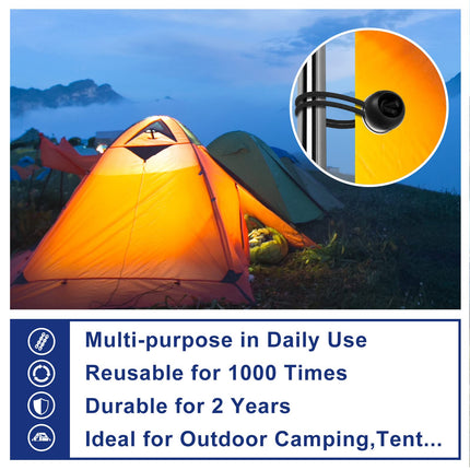 Tarp Ball Bungee Cords 6 Inch,100 PCS Bungee Balls Ties Heavy Duty Canopy Tarp Tie Down Ball for Camping,Shelter,Cargo,Tent Poles with UV Resistant