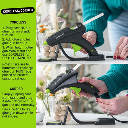 Surebonder Cordless Hot Glue Gun, High Temperature, Full Size, 60W, 50% More Power - Sturdily Bonds Metal, Wood, Ceramics, Leather & Other Strong Materials (Specialty Series CL-800F)