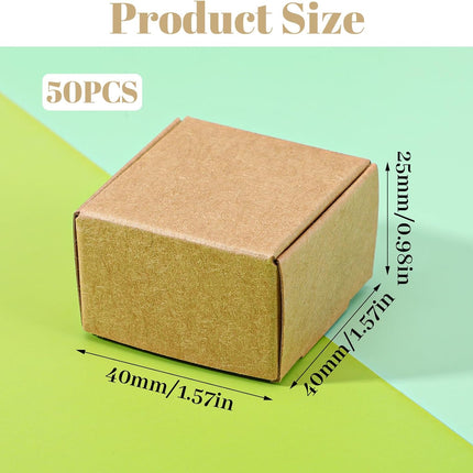50 Pcs Small Brown Gift Boxes, 1.57×1.57×0.98 Inches Brown Small Shipping Boxes Corrugated Small Cardboard Box Packing Box for Gift Mailing Moving Jewelry Business