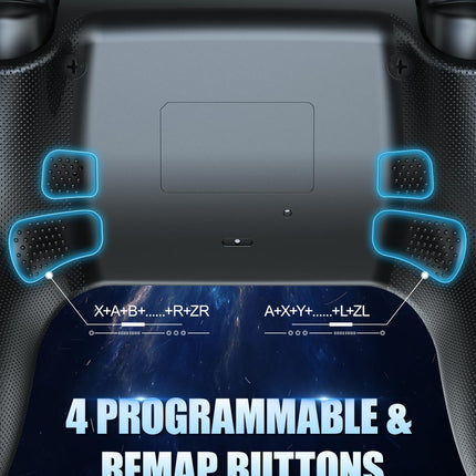 GUOC LED Wireless Controller for PS5 with Hall Effect Joystick and Trigger,4 Macron Boutton Extended Grip Controller Compatible with PS5 Pro/Slim, Dual Vibration, Remap/Turbo Function