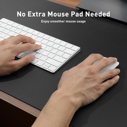 Black PU Leather Desk Pad Protector, 23.6 x 13.7 in - photo 4