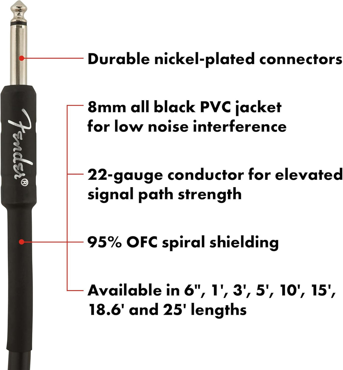 Professional Series 10 ft Instrument Guitar Cable, Black - photo 3