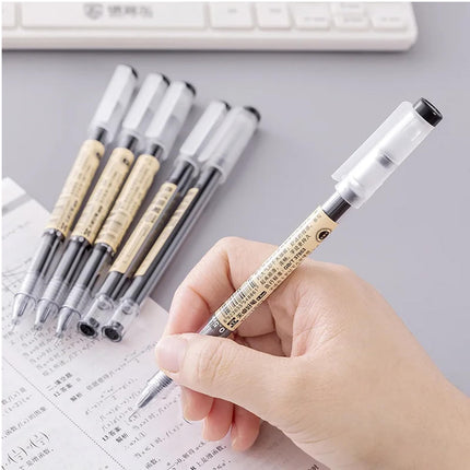 Gel Ink Pen Japanese Style Liquid Ink Rollerball Pens Quick Drying 0.35mm Ultra Fine Point Ballpoint Maker Pen for Office School Stationery Supply,12 Pcs/Set, Black