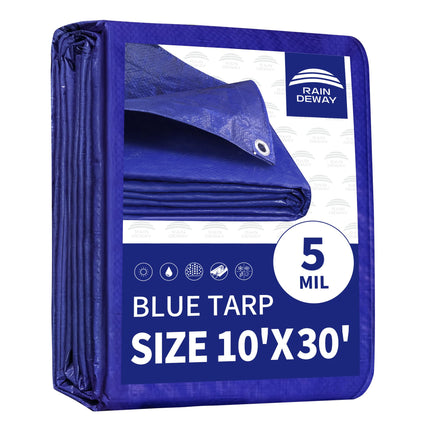 Tarps 8x10Ft 5.5 Mil Multipurpose Waterproof Poly Tarp Cover