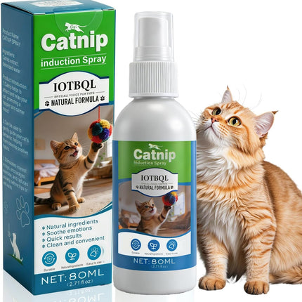 Premium Catnip Spray for Cats – 100% Natural Ingredients, Boosts Energy,Relieves Stress – Renews Toys, Reduces Scratching, Easy-to-Use & Mess-Free 2.71 Fl OZ (Blue-Green, M)