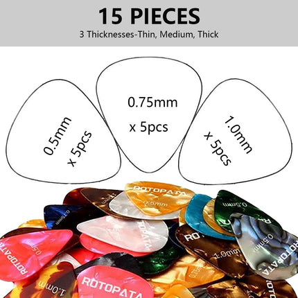 Guitar Pick Holder with 15 Guitar Picks and Storage Box