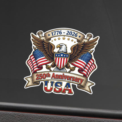 250th Anniversary USA Sticker 3 Pack – 1776-2026 Patriotic Eagle Vinyl Decal for Car Bumper, Truck, Laptop, Window – Waterproof UV Printed - KCD5069 (3-Inch 3-Pack)