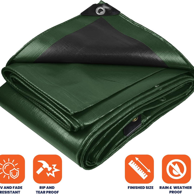 Extra Heavy Duty 14 Mil Tarp Cover, Waterproof
