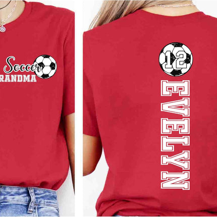 Baseball Soccer Football Mom Dad Shirt with Custom Name & Number, Grandma Grandpa Outfits for Game Day, Fathers & Mothers Day