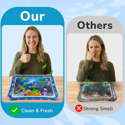 Tummy Time Water Mat for Babies, Inflatable Tummy Time Water Play Mat, with Bright and Colorful Patterns, for Interactive and Fun Early Learning, Ocean-Themed