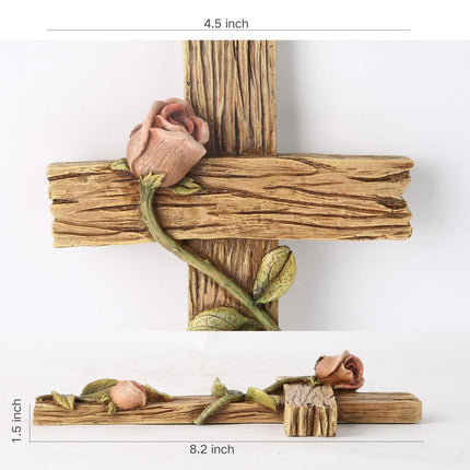 Home Decor 8.25" H Mystical Rose Cross for Wall
