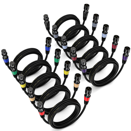 3ft XLR Cables 4-Pack - Male to Female Microphone Cable