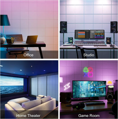 12 Pack Acoustic Wall Panels with Self-Adhesive, 12" X 12" X 0.4" Sound Proof Foam Panels, Decorative - photo 5