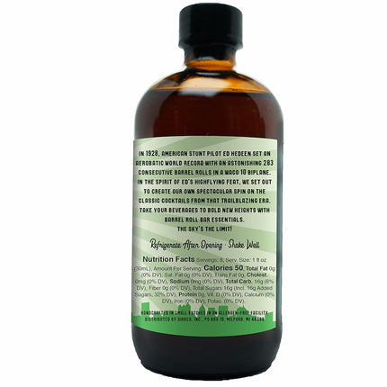 Barrel Roll Bar Essentials Cocktail Mixers - Mint Julep Cocktail Mix - All-Natural Mint Julep Drink Mix - USA Handcrafted Cocktail Syrups - Small Batch Cocktail Bitters with Real Cane Sugar - 8 Ounce