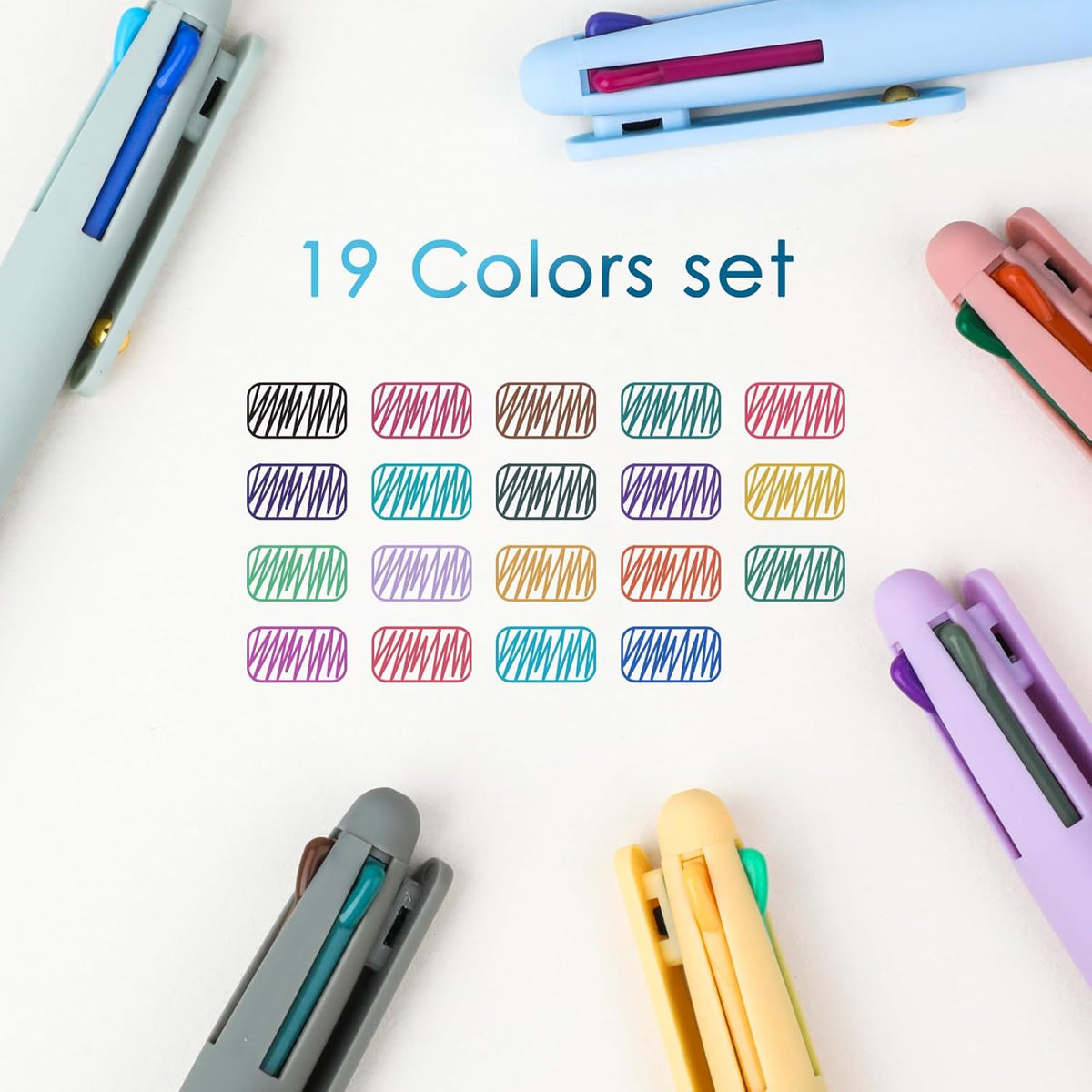 Multicolor Pens 6 Pack,4-in-1 0.5mm Colored Ballpoint Pen,19 Colors Retractable Multicolor Ink Pen,Nurse - photo 2