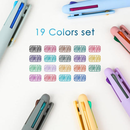 Multicolor Pens 6 Pack,4-in-1 0.5mm Colored Ballpoint Pen,19 Colors Retractable Multicolor Ink Pen,Nurse - photo 2