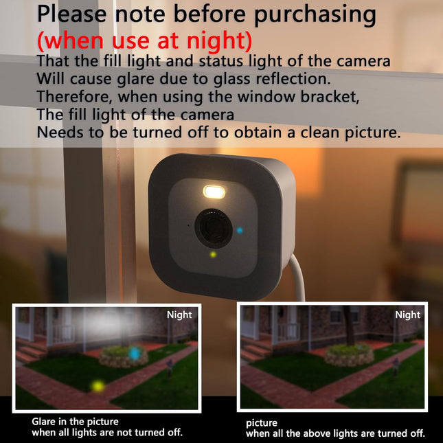2-Pack Black Adhesive Window Camera Mounts for Indoor Glass Monitoring