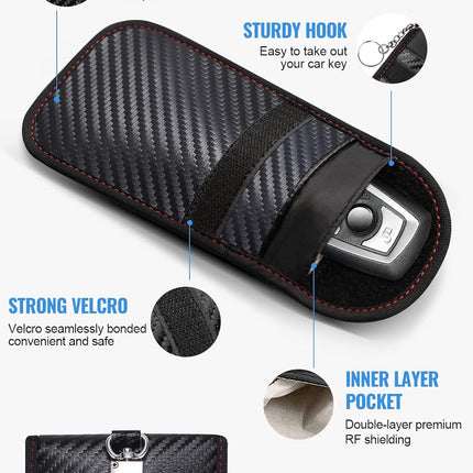 lanpard Faraday Pouch for Car Keys, Faraday Bag, Car RFID Signal Blocking Holder, Key Fob Protector, Key fob cage Block Signal Anti-Theft Fob Case (2 Pack)