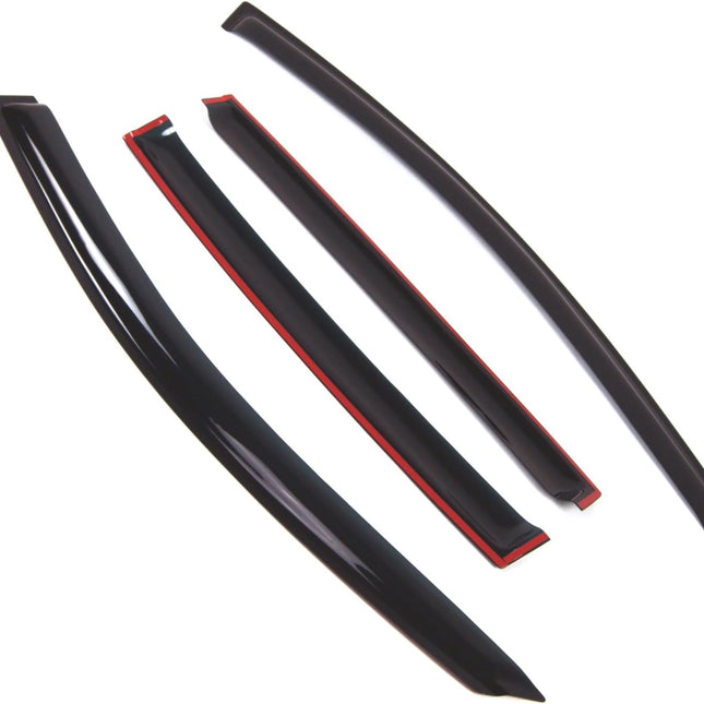 4 Pcs Dark Smoke Window Visor (Outside Mount) Deflector Rain Guard