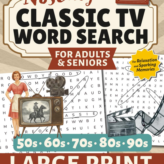 Classic TV Word Search for Adults and Seniors: Large Print Word Puzzles