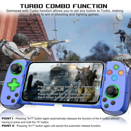 arVin Mobile Gaming Controller for iPhone, Android with Phone CASE Support & Green Light, Wireless Gamepad for iPhone/iPad/Samsung/Tablet/Switch/PS4/PC-Play Xbox Cloud Gaming/PS Remote Play/Steam Link
