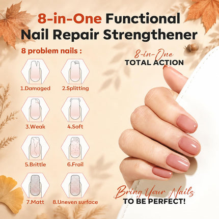 Nail Strengthener and Growth, Fall Rose Brown Nail Polish Care