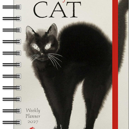 The Artful Cat 2027 Weekly Planner Calendar: Brush and Ink Watercolor Paintings