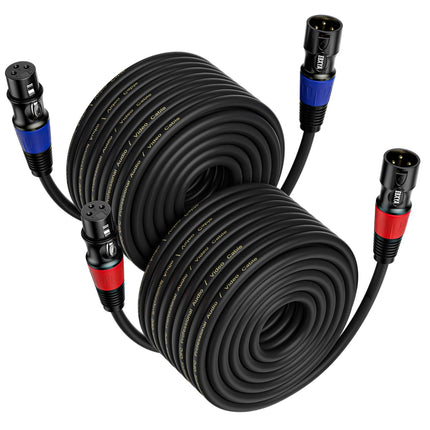 3ft XLR Cables 4-Pack - Male to Female Microphone Cable