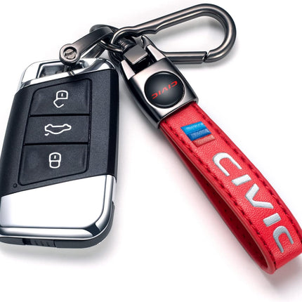 Genuine Leather Car Key Chain Keyring Keychain Accessories Family Present Black