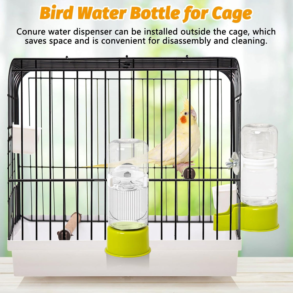 Automatic Bird Water Dispenser 2 Pcs No Mess Parrot Cage Water Feeder Drinker Suspended Bird Drinking - photo 4