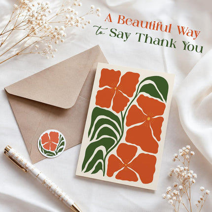 Blank Cards with Envelopes, Modern Abstract Flowers 50 Pack - photo 4