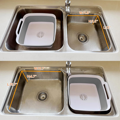 Collapsible Wash Basin with Drain Plug - 2.4 Gallon Foldable Kitchen Sink for Baby Bottles, RV Camping - photo 5