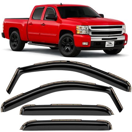 in-Channel Extra Durable Rain Guards for Chevy Silverado/GMC Sierra 1500 2019-2026 Crew Cab,Window Deflectors,Vent Visors,4pcs - 220089