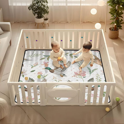 Mallard Ducks Baby Play Mat for Floor 50" X 50" Foldable Waterproof Non-Slip Playmat for Baby Playpen Quilted Crawling Mats Game Rug
