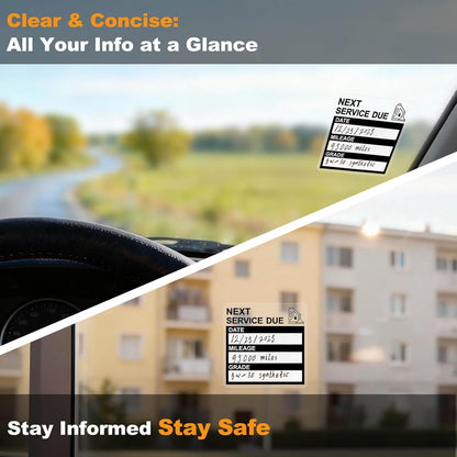 Static Cling Oil Change Windshield Reminder Stickers, 120 Pcs - photo 2