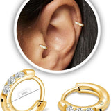 Small Hoop Earrings for Women Men,316L Surgical Steel Hinge Huggie Hoop Earrings fit Cartilage Helix Tragus Sung Conch 1st Lobe Hole Earlobe Lightweight Hypoallergenic Earrings