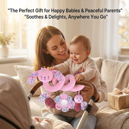 Multi-Use Baby Spiral Activity Toy – Spiral carseat Toy for Car Seat, Stroller,Play Gym, Keeps Baby Quiet, Easy Travel Solution