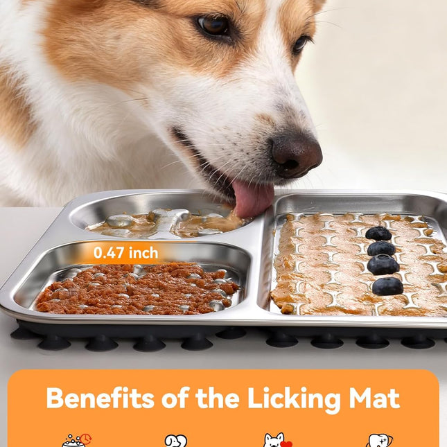 Large Stainless Steel Lick Mat for Dogs and Cats